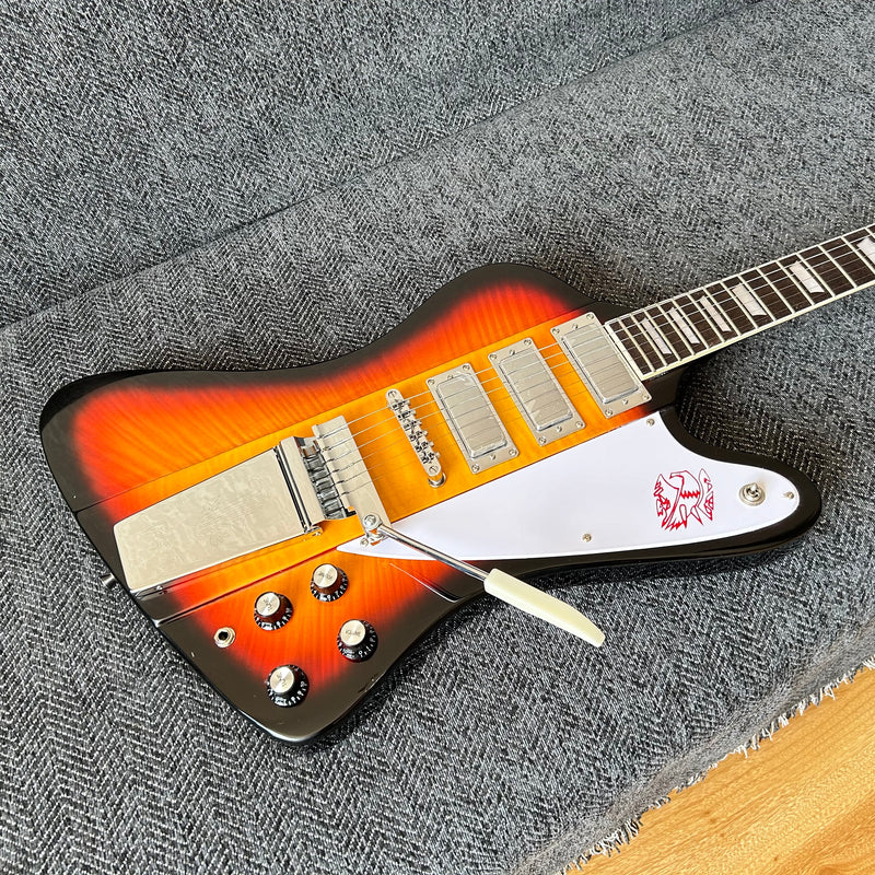 Firebird Style Electric Guitar with Flamed Maple Top (GKS-003)
