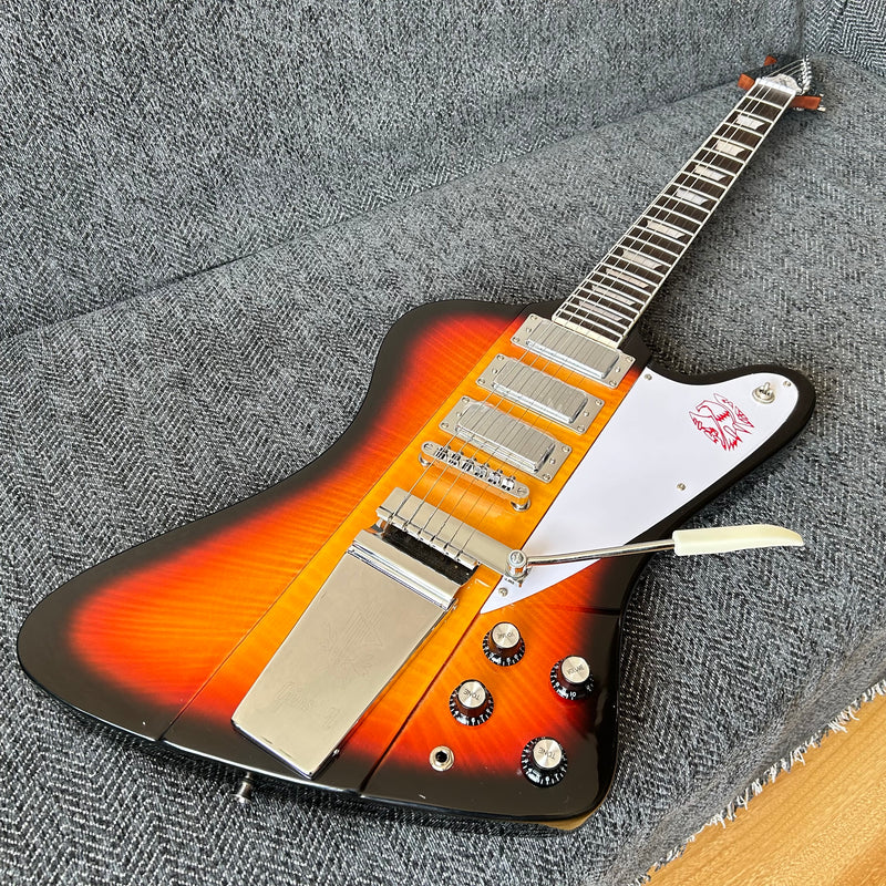 Firebird Style Electric Guitar with Flamed Maple Top (GKS-003)