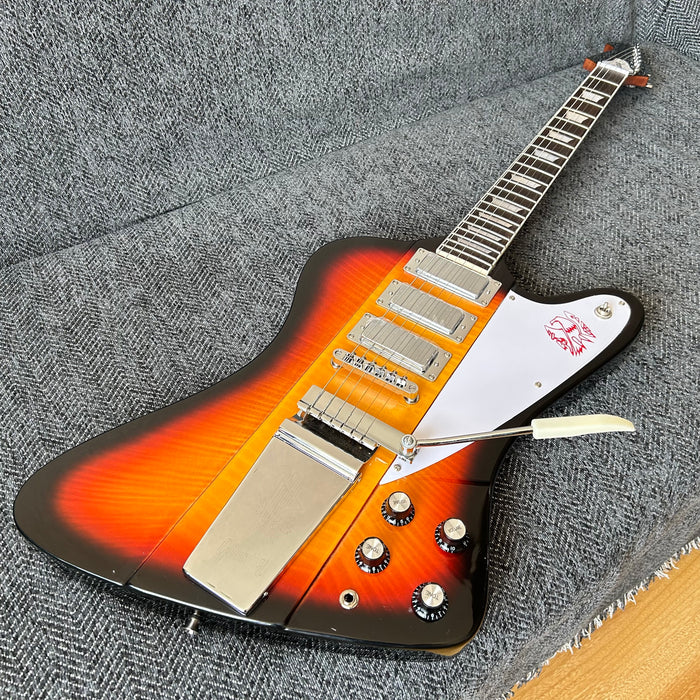Firebird Style Electric Guitar with Flamed Maple Top (GKS-003)