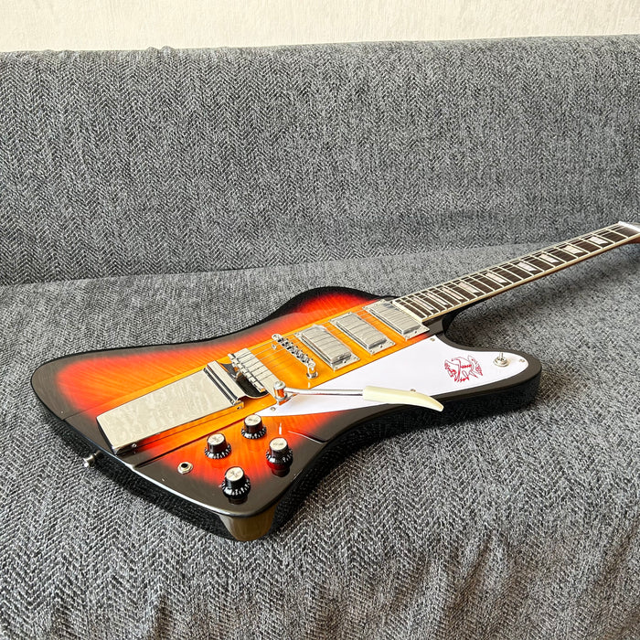 Firebird Style Electric Guitar with Flamed Maple Top (GKS-003)