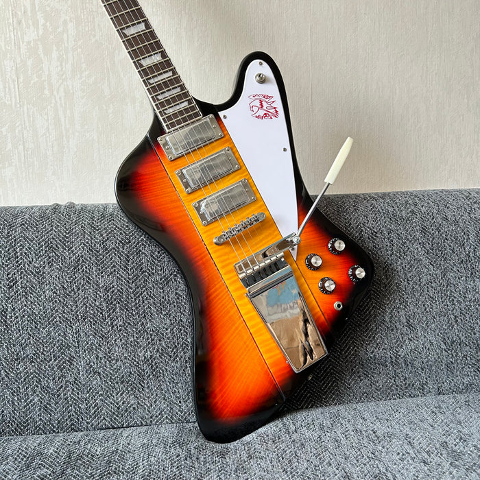 Firebird Style Electric Guitar with Flamed Maple Top (GKS-003)
