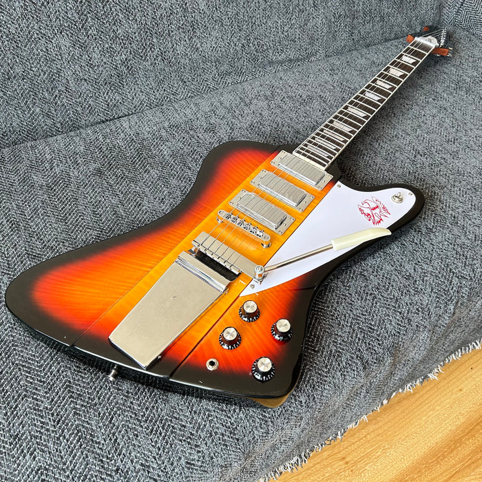 Firebird Style Electric Guitar with Flamed Maple Top (GKS-003)