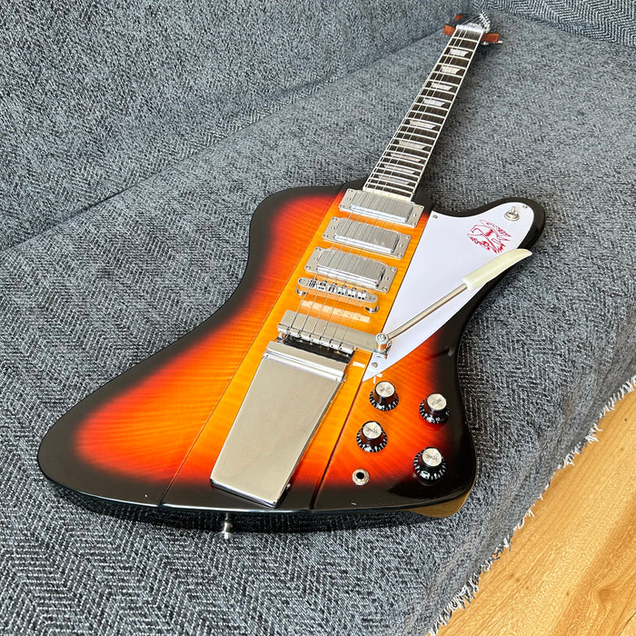 Firebird Style Electric Guitar with Flamed Maple Top (GKS-003)