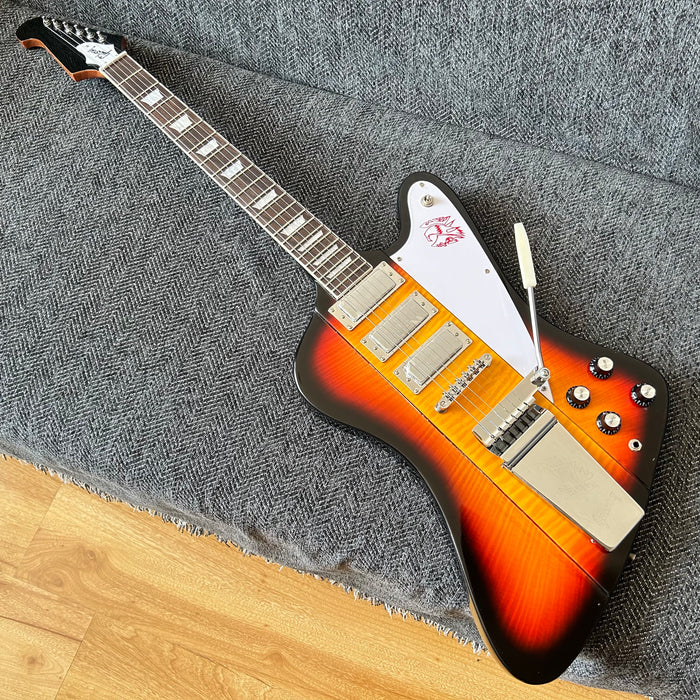 Firebird Style Electric Guitar with Flamed Maple Top (GKS-003)
