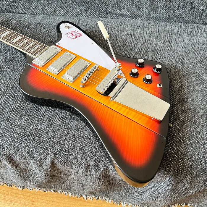 Firebird Style Electric Guitar with Flamed Maple Top (GKS-003)