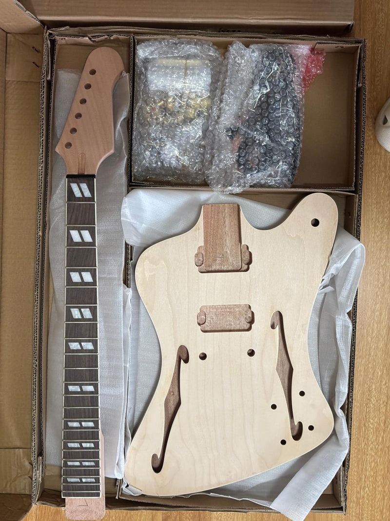 Firebird Style Semi Hollow Body DIY Electric Guitar Kit with Gold Hardware (PFB-190X)