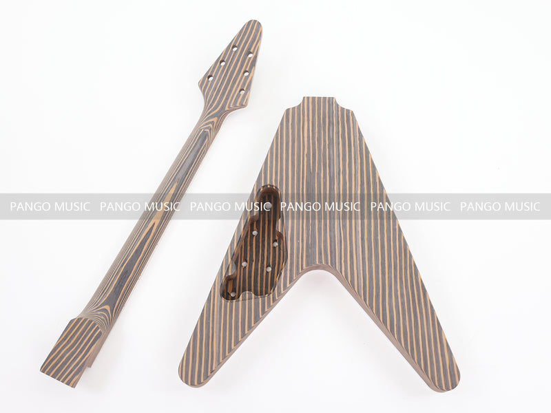 Flying V Style All Zebrawood DIY Electric Guitar Kit (PFV-670C, Limited Edition)