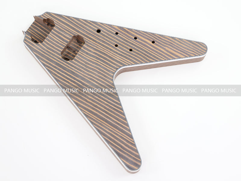Flying V Style All Zebrawood DIY Electric Guitar Kit (PFV-670C, Limited Edition)