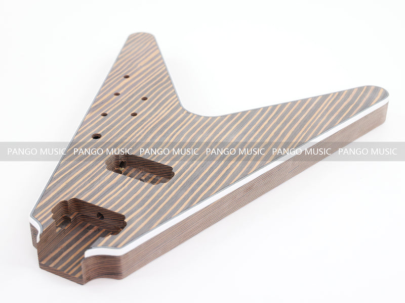 Flying V Style All Zebrawood DIY Electric Guitar Kit (PFV-670C, Limited Edition)