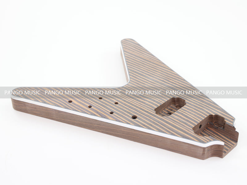 Flying V Style All Zebrawood DIY Electric Guitar Kit (PFV-670C, Limited Edition)