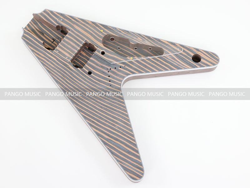 Flying V Style All Zebrawood DIY Electric Guitar Kit (PFV-670)