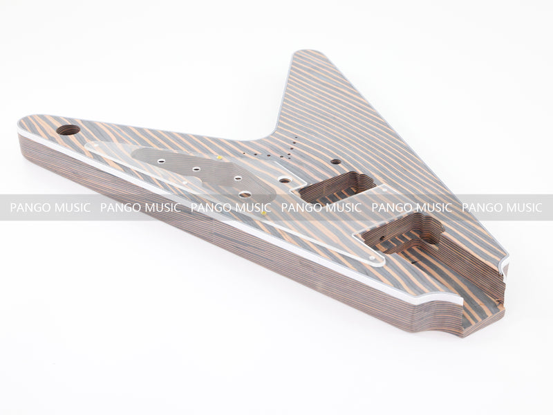 Flying V Style All Zebrawood DIY Electric Guitar Kit (PFV-670)