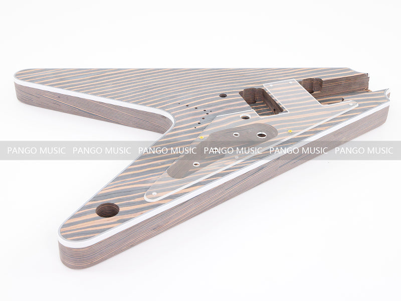 Flying V Style All Zebrawood DIY Electric Guitar Kit (PFV-670)