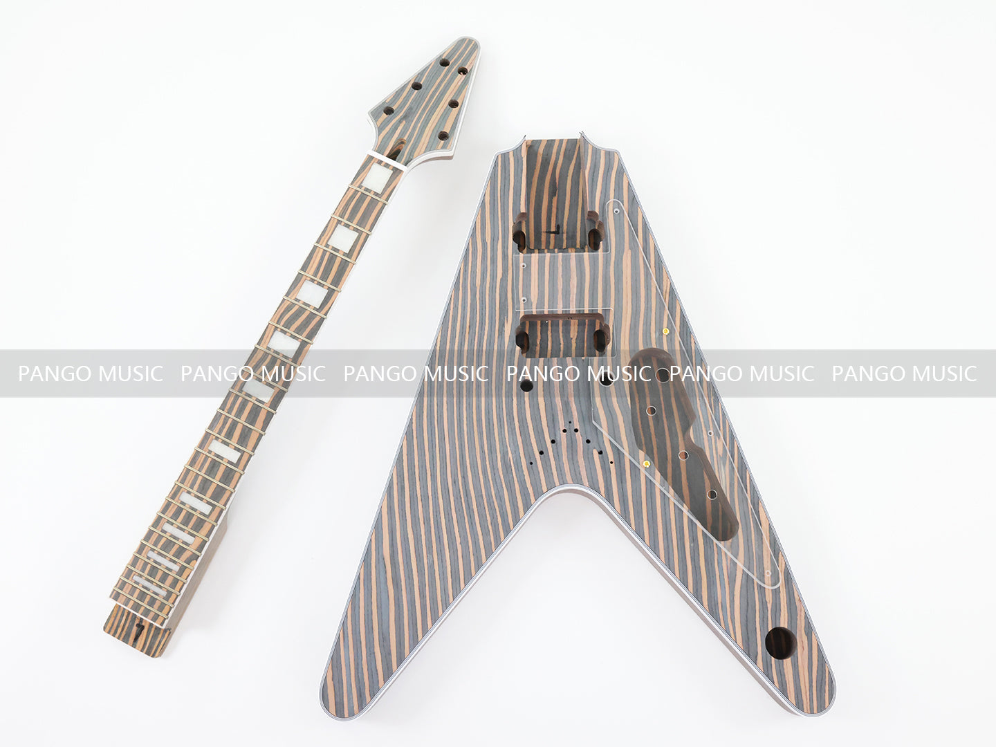 Pre-Sale Flying V Style All Zebrawood DIY Electric Guitar Kit (PFV