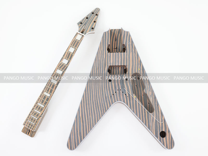Flying V Style All Zebrawood DIY Electric Guitar Kit (PFV-670)