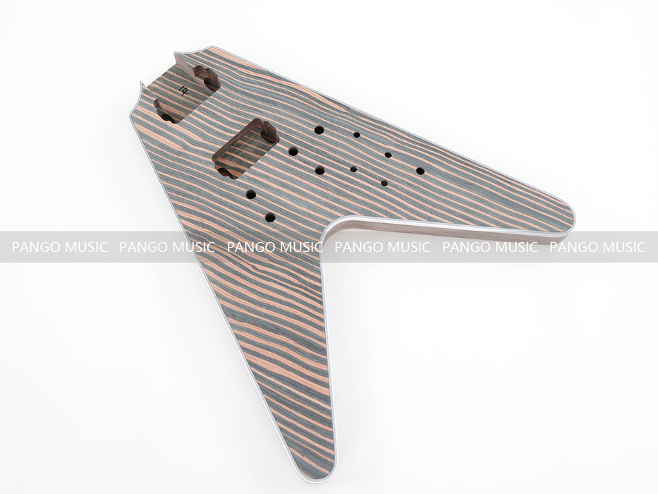 Flying V All Zebrawood DIY Electric Guitar Kit (PFV-672)