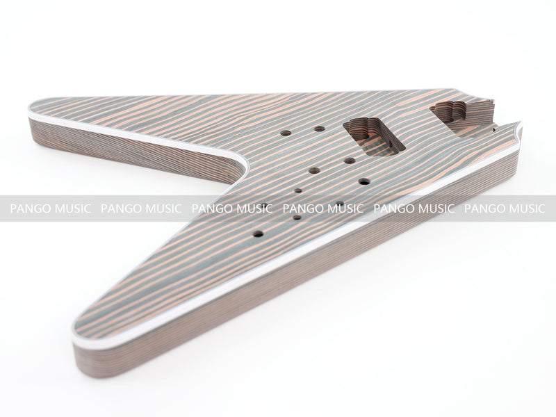 Flying V Style All Zebrawood DIY Electric Guitar Kit (PFV-672)