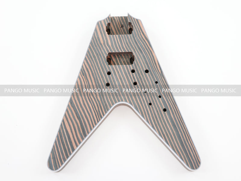 Flying V Style All Zebrawood DIY Electric Guitar Kit (PFV-672)