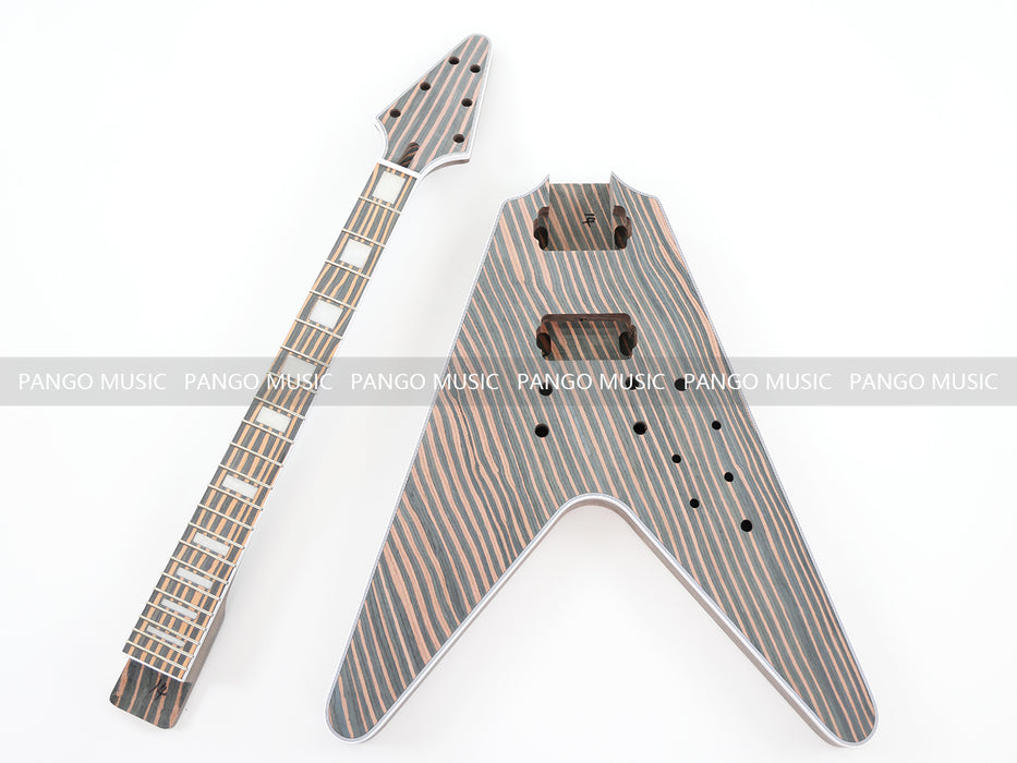 Flying V All Zebrawood DIY Electric Guitar Kit (PFV-672)
