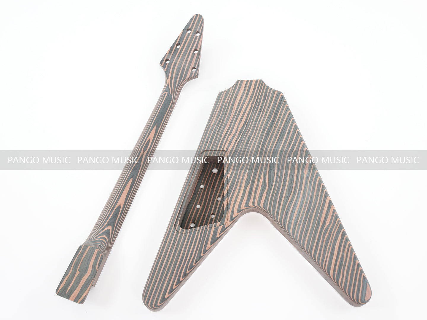 Flying V Style All Zebrawood DIY Electric Guitar Kit (PFV-672