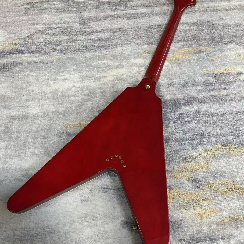 Flying V Style Electric Guitar with Gloss Cherry Red Finish(LRG-143)