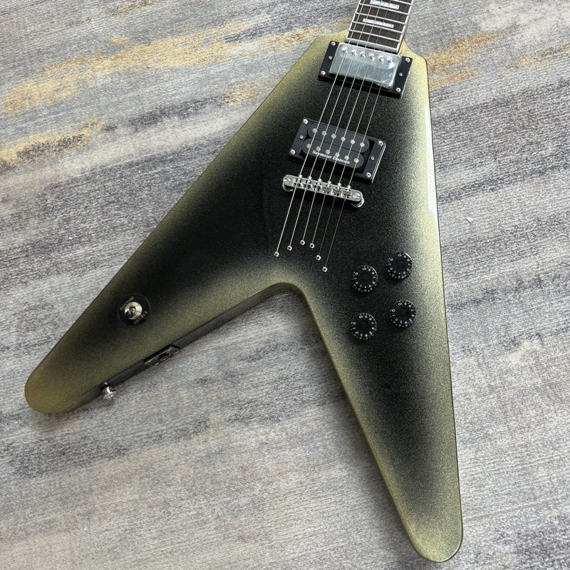 Flying V Style Electric Guitar with Gloss Silverburst Finish(LRG-120)