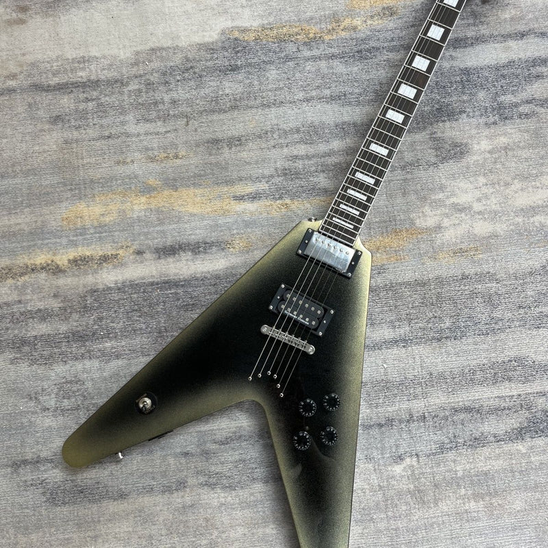 Flying V Style Electric Guitar with Gloss Silverburst Finish(LRG-120)