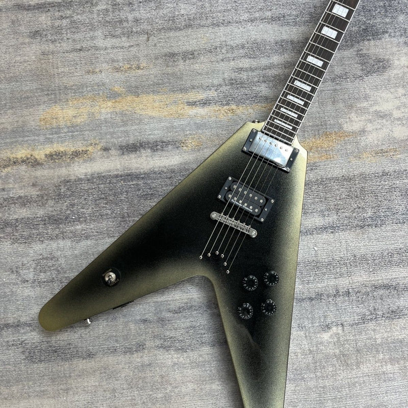 Flying V Style Electric Guitar with Gloss Silverburst Finish(LRG-120)