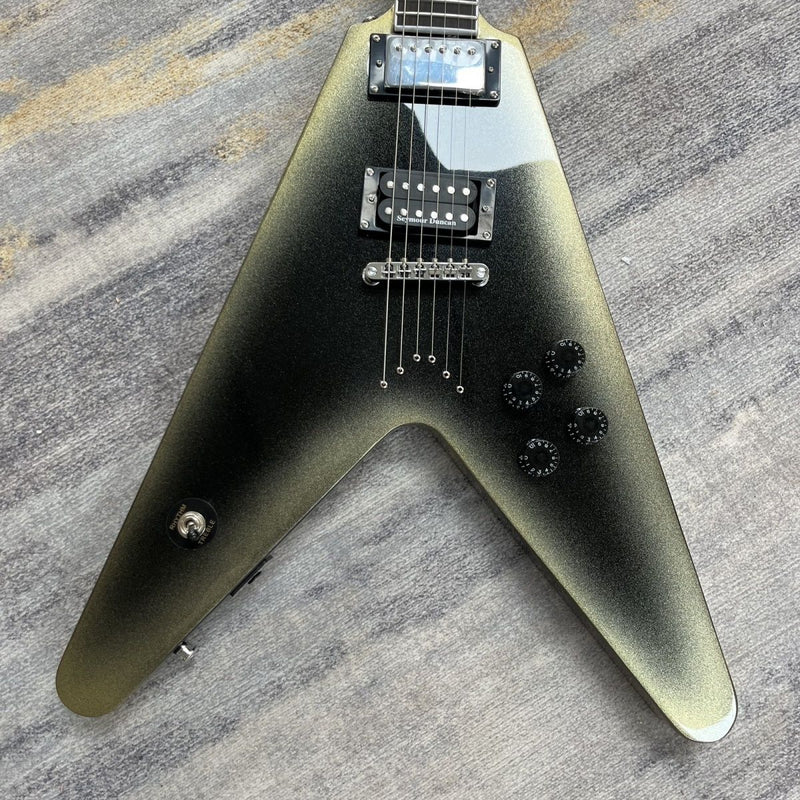 Flying V Style Electric Guitar with Gloss Silverburst Finish(LRG-120)