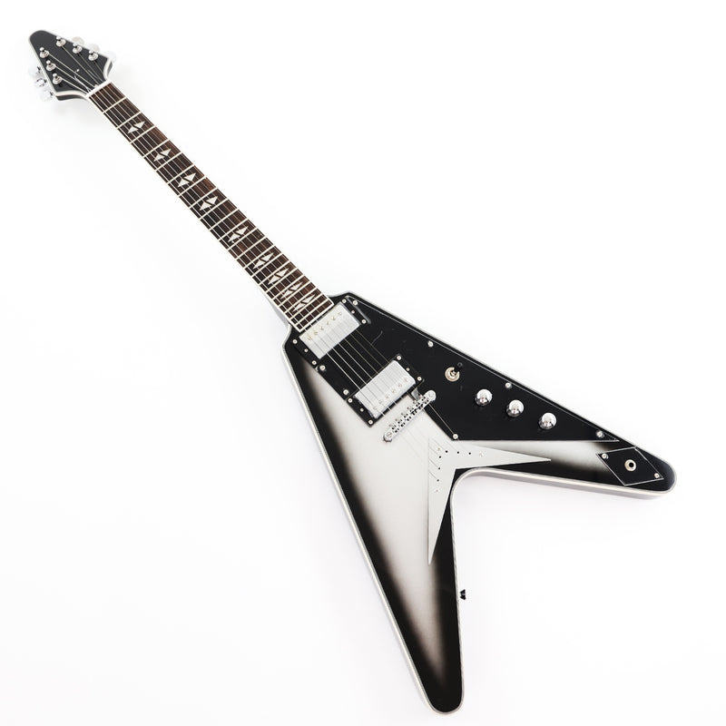 Pre-Sale Flying V Style Electric Guitar with Silver Metallic Finish (GKS-010X, No Logo)