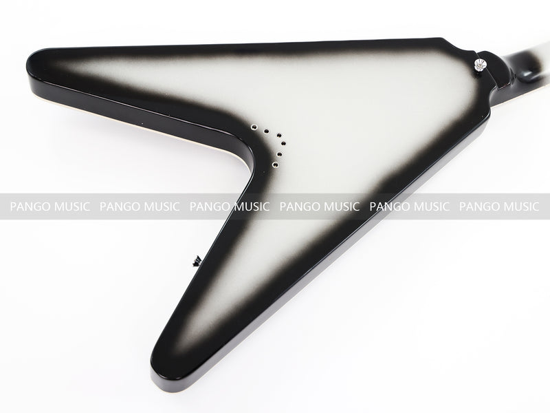Pre-Sale Flying V Style Electric Guitar with Silver Metallic Finish (GKS-010X, No Logo)