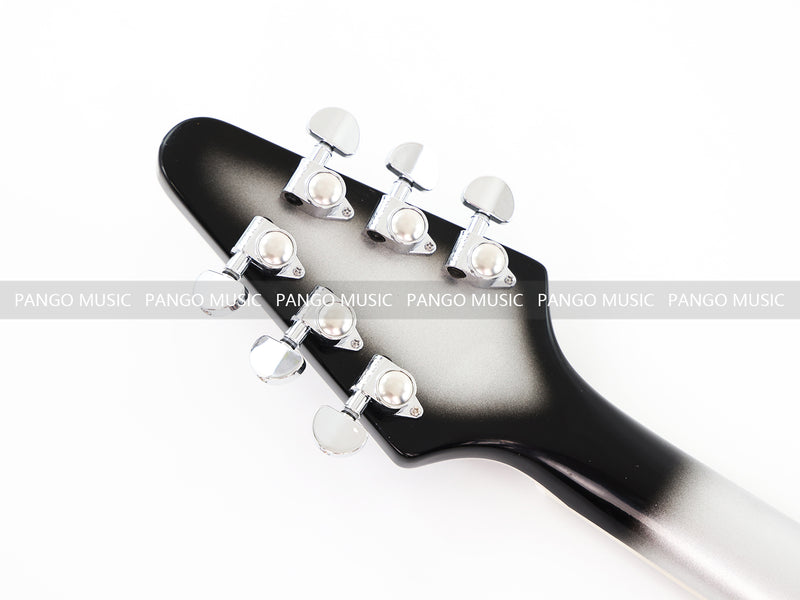 Pre-Sale Flying V Style Electric Guitar with Silver Metallic Finish (GKS-010X, No Logo)