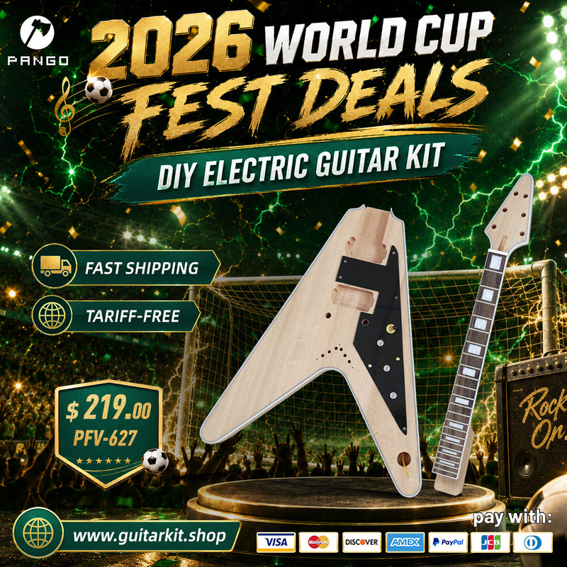 Flying V Style DIY Electric Guitar Kit (PFV-627F, Fast Shipping, Tariff-free)