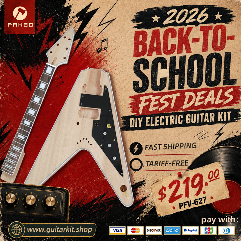Flying V Style DIY Electric Guitar Kit (PFV-627F, Fast Shipping, Tariff-free)