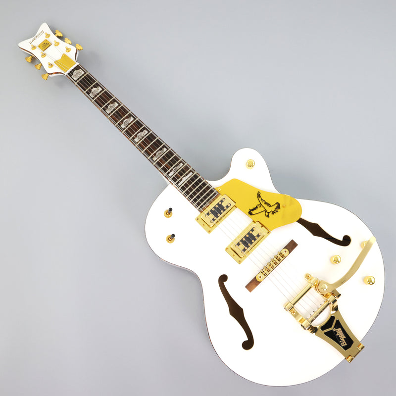 GRE Style Vintage Jazz Full Hollow Body Gloss White Electric Guitar (ZQN-519)