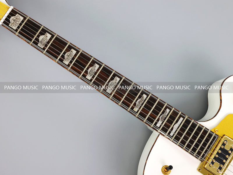 GRE Style Vintage Jazz Full Hollow Body Gloss White Electric Guitar (ZQN-519)