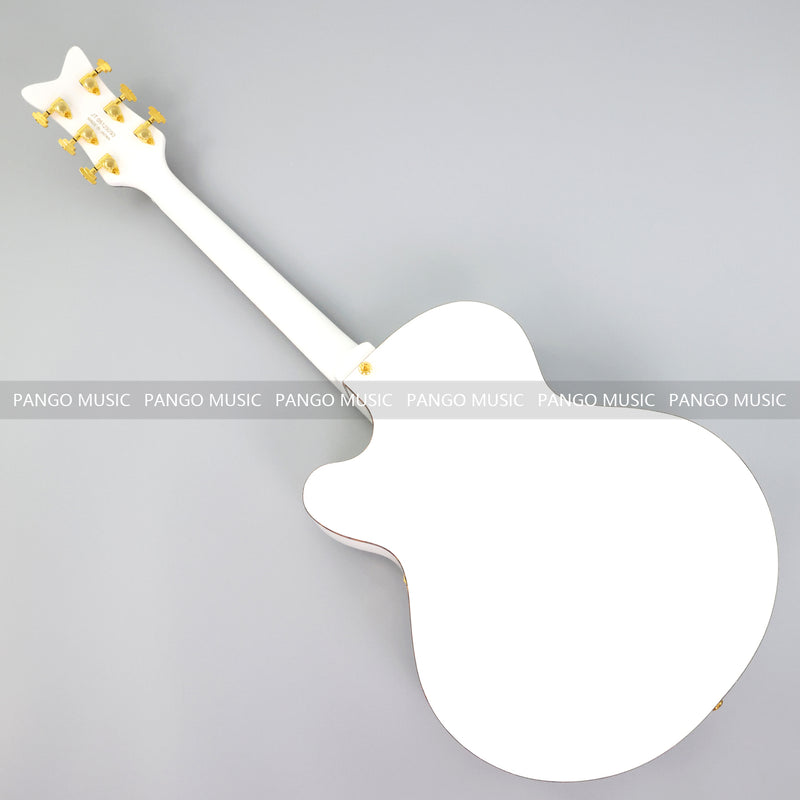 GRE Style Vintage Jazz Full Hollow Body Gloss White Electric Guitar (ZQN-519)