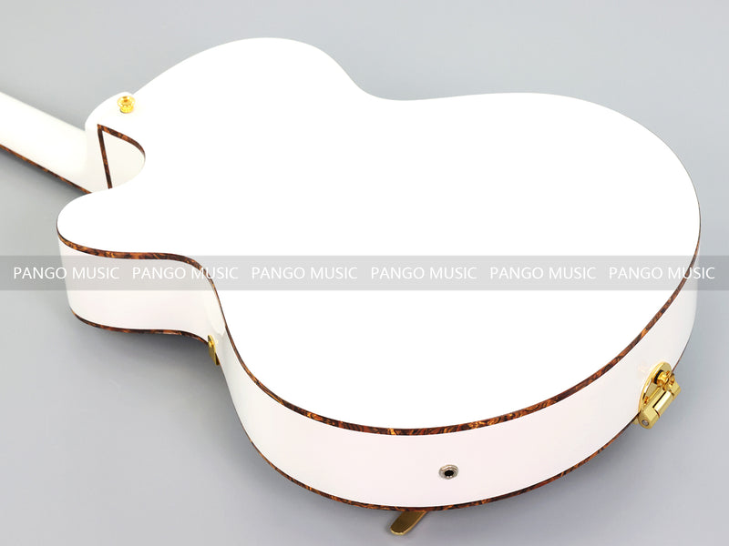 GRE Style Vintage Jazz Full Hollow Body Gloss White Electric Guitar (ZQN-519)