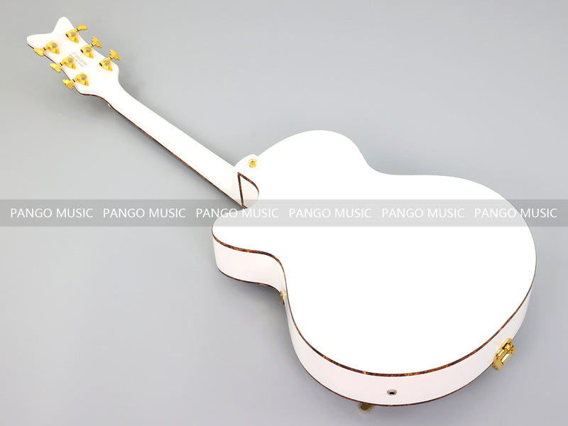 GRE Style Vintage Jazz Full Hollow Body Gloss White Electric Guitar (ZQN-519)
