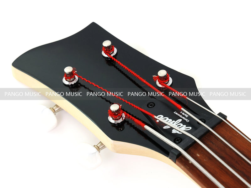 Gloss Black 4 String Headless Short Scale Travel Portable Electric Bass Guitar (PHF-118)