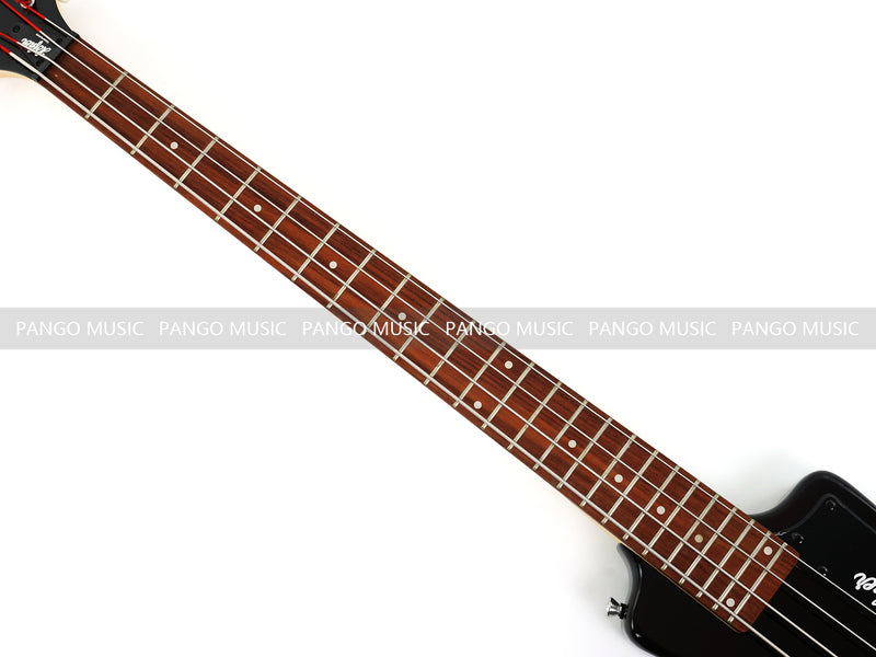 Gloss Black 4 String Headless Short Scale Travel Portable Electric Bass Guitar (PHF-118)