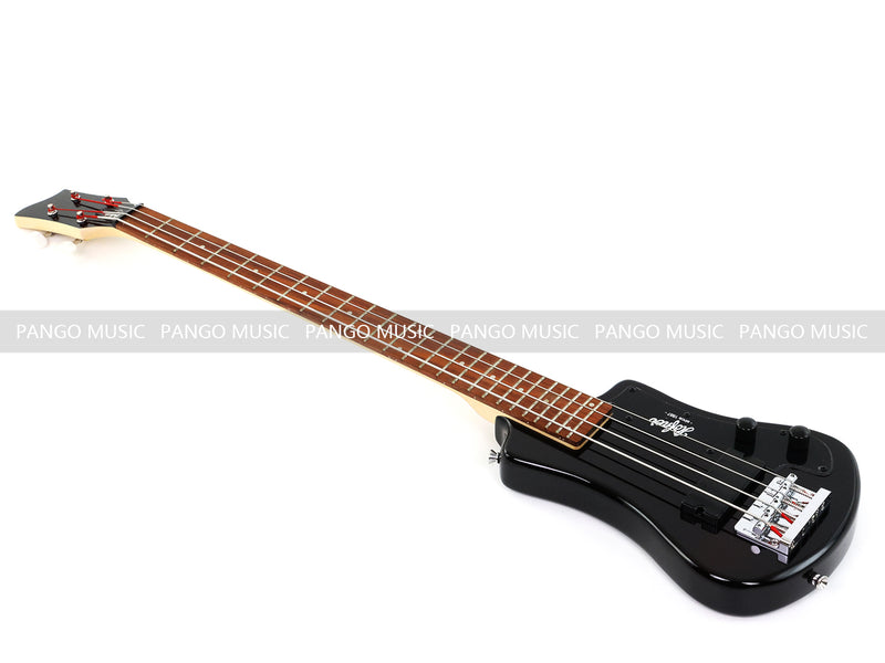 Gloss Black 4 String Headless Short Scale Travel Portable Electric Bass Guitar (PHF-118)