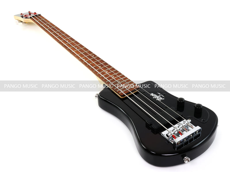 Gloss Black 4 String Headless Short Scale Travel Portable Electric Bass Guitar (PHF-118)