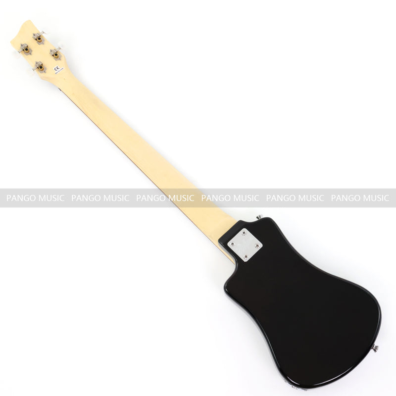 Gloss Black 4 String Headless Short Scale Travel Portable Electric Bass Guitar (PHF-118)
