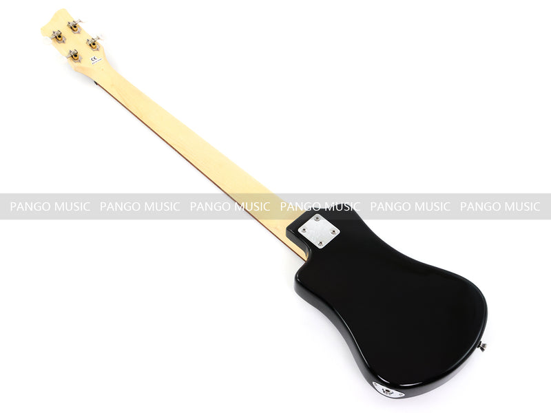 Gloss Black 4 String Headless Short Scale Travel Portable Electric Bass Guitar (PHF-118)