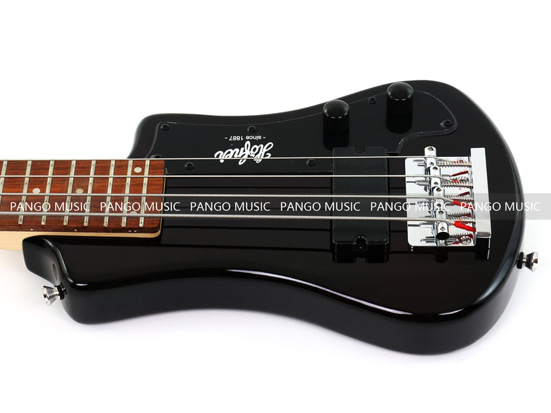 Gloss Black 4 String Headless Short Scale Travel Portable Electric Bass Guitar (PHF-118)