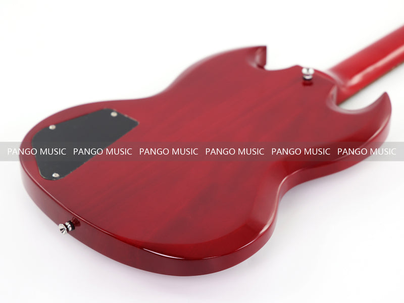 Gloss Cherry Red 4-String SG-Style Electric Bass Guitar (LYM-588)