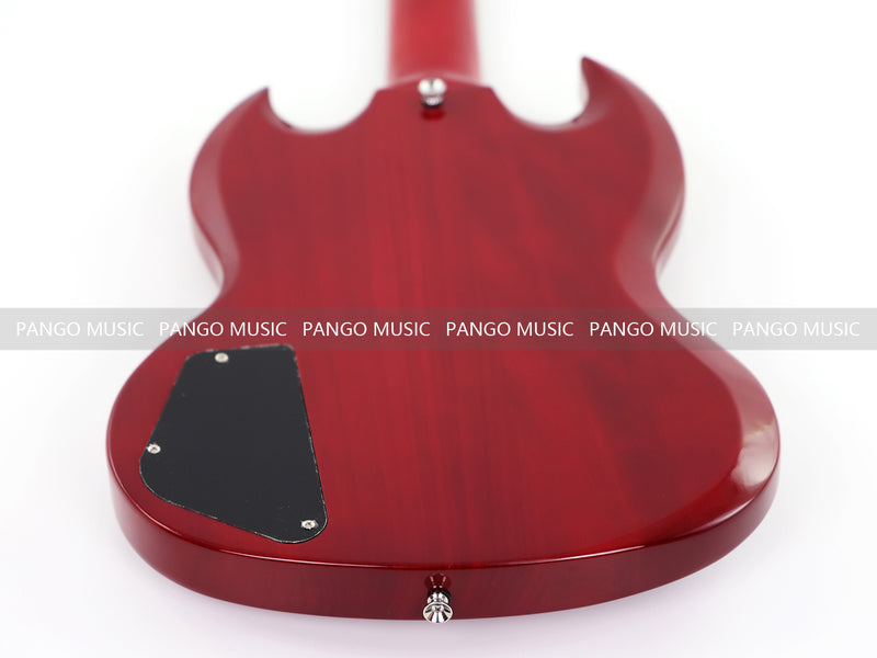 Gloss Cherry Red 4-String SG-Style Electric Bass Guitar (LYM-588)