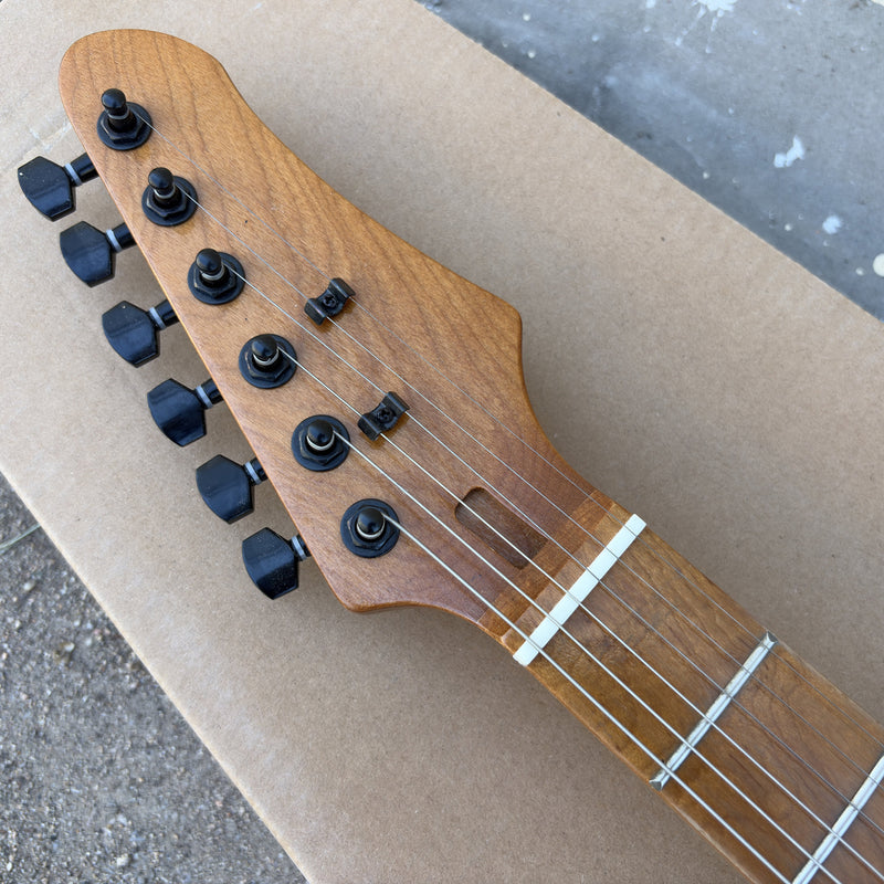 Gloss Metallic Blue Finish Tele Style Electric Guitar with Roasted Maple Neck (YMZ-259)
