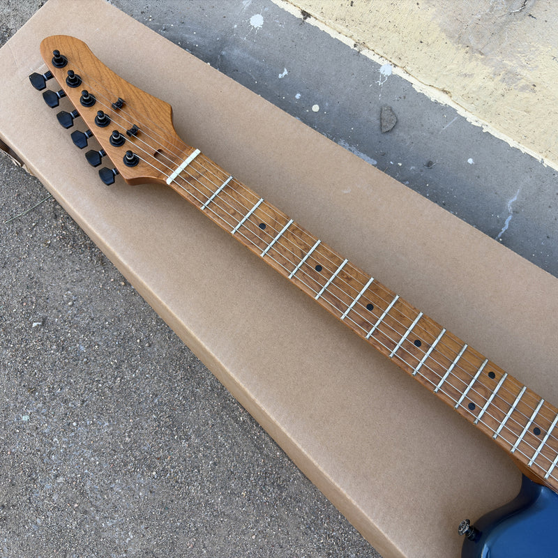 Gloss Metallic Blue Finish Tele Style Electric Guitar with Roasted Maple Neck (YMZ-259)
